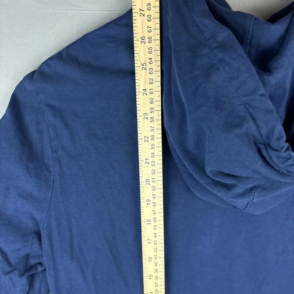 Polo Ralph Lauren Long Sleeve Hooded Shirt Mens Medium‎ Pima Cotton Navy Blue